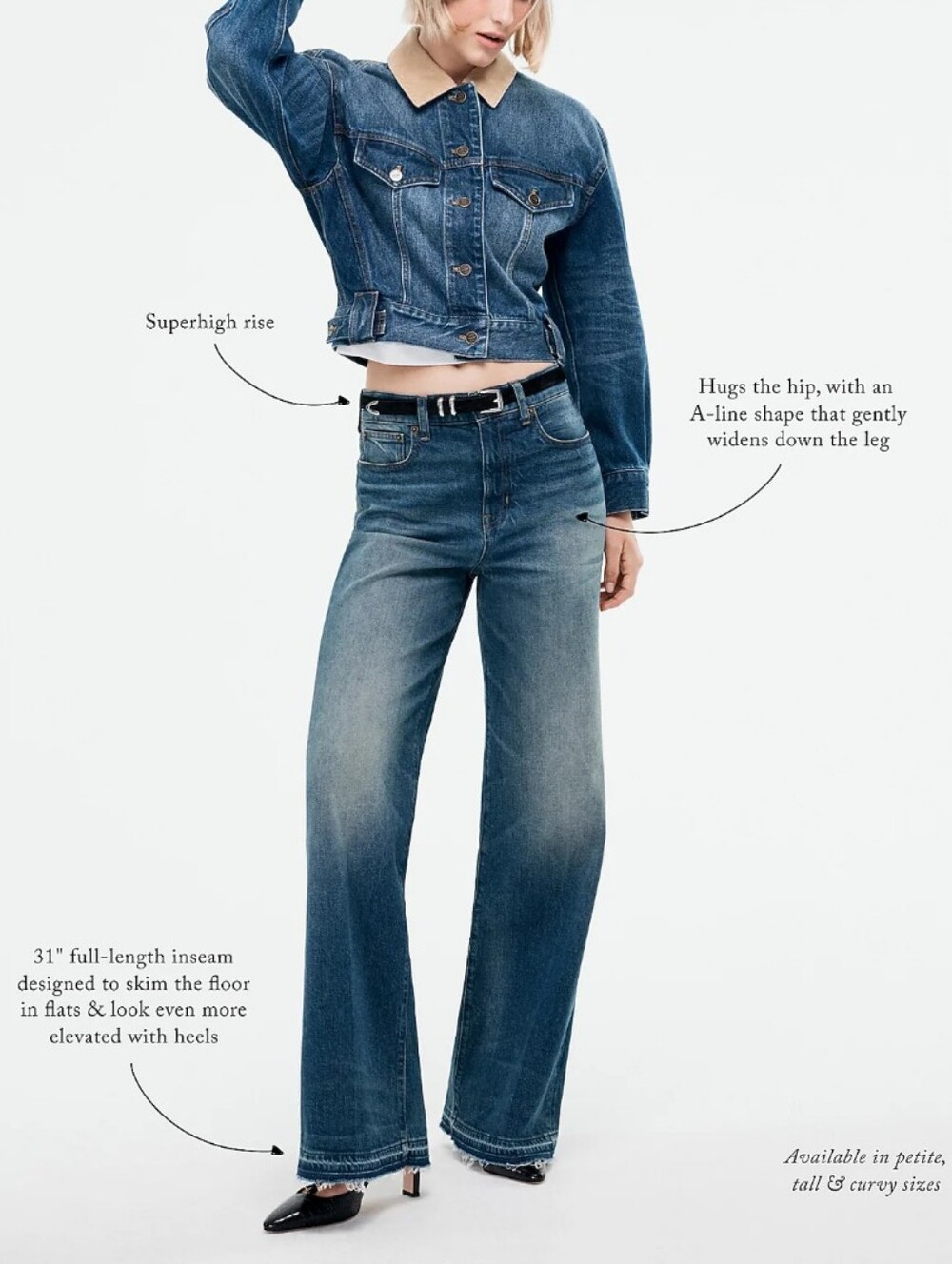 J Crew Denim trouser jean CN304 Size 29 Wide Leg NWT - Picture 5 of 10